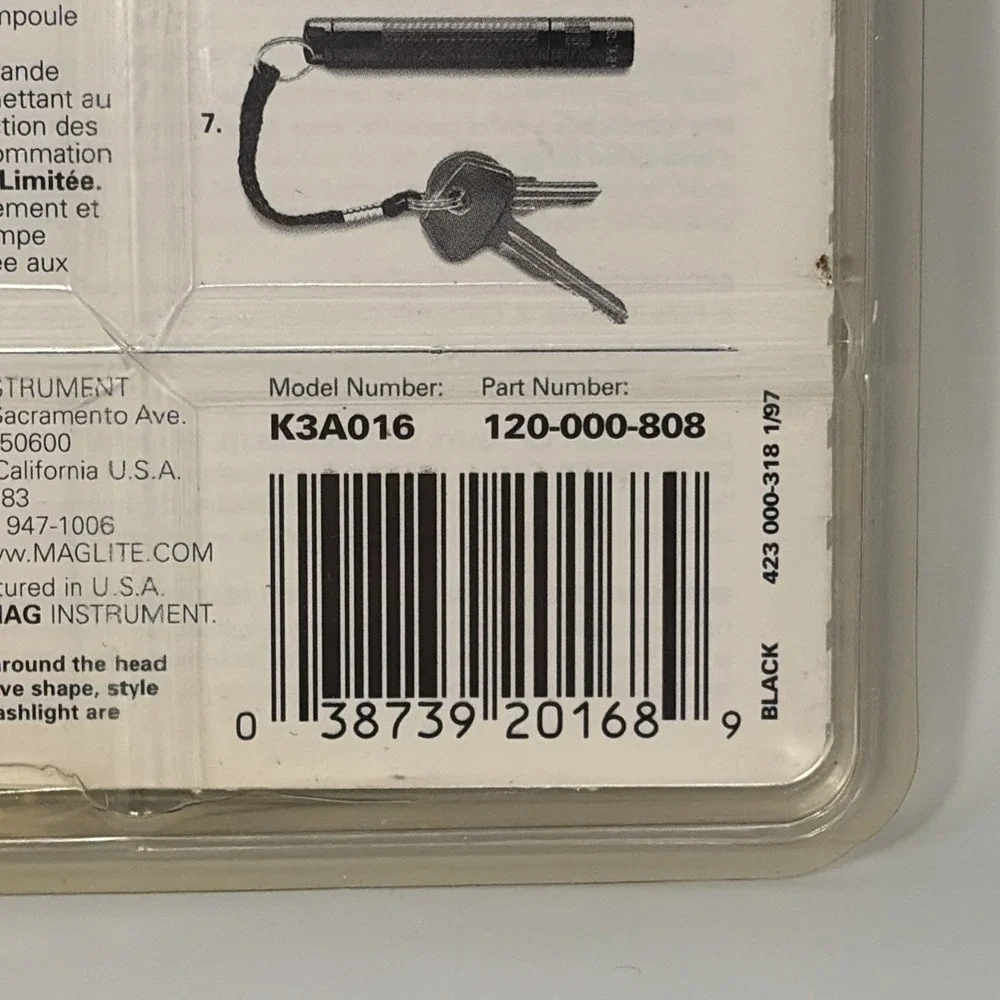 Maglite LED Solitaire Black 1 cell AAA Flashlight Mag-lite/New Old‎ Stock/1997